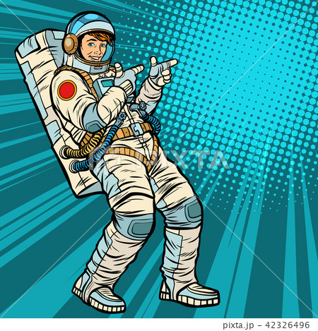 Astronaut young man points 42326496