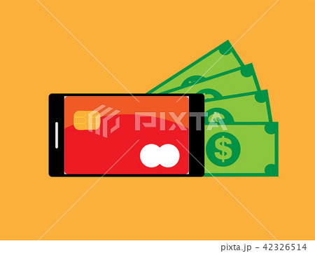 Smart phone with banknote and credit card 42326514