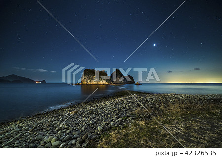 堂ヶ島のトンボロ現象　星景 42326535
