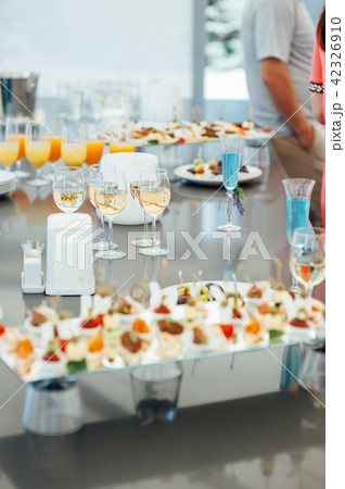Snacks, fish and meat specialities on the buffet. Snacks, fish and meat specialities on the buffet. 42326910