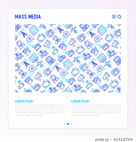 Mass media concept with thin line icons 42328709