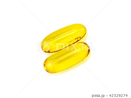Fish oil capsules isolated on white background Fish oil capsules isolated on white background 42329274