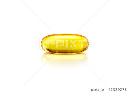 Fish oil capsule isolated on white background 42329278