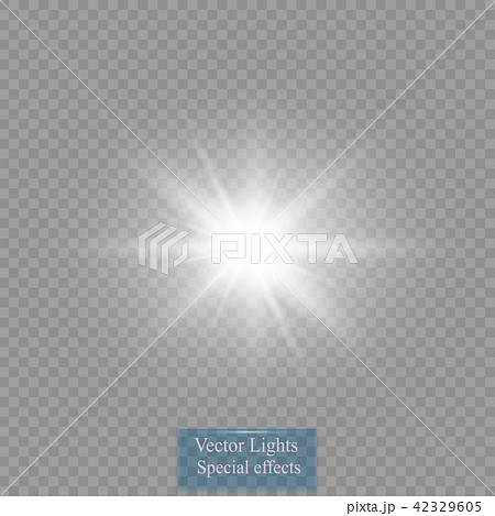 Glow light effect. Starburst with sparkles on transparent background. Vector illustration. 42329605