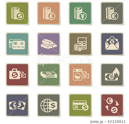 money symbols icon set 42329911