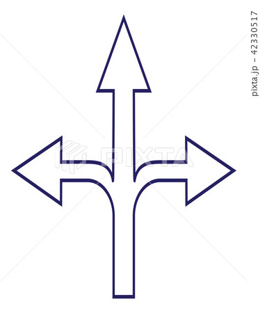 Three-way direction arrow sign.  42330517