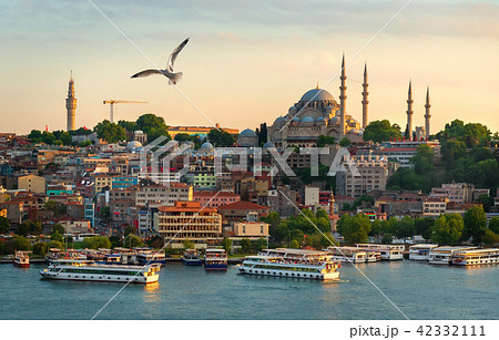 Sunset in Istanbul city 42332111