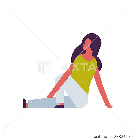 woman doing yoga exercises female cartoon character fitness activities isolated diversity poses 42332118