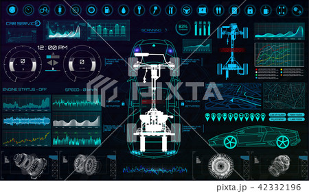 Futuristic user interface. Car service HUD 42332196