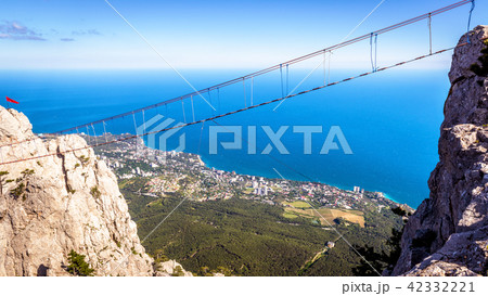 Rope bridge on the Mount Ai-Petri, Crimea 42332221