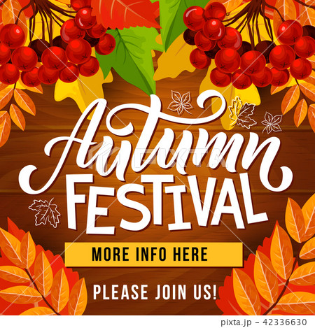 Autumn festival invite poster, harvest holiday 42336630