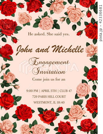 Flowers vector invitation or Save the Date wedding 42336681