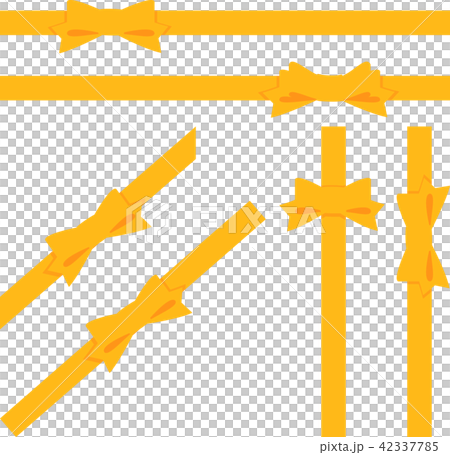 Illustration set of a yellow ribbon of a bowl Illustration set of a yellow ribbon of a bowl 42337785