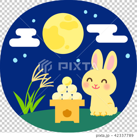 ウサギのお月見のイラスト素材