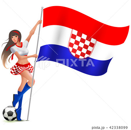 Croatian girl fan rejoices in victory soccer 42338099