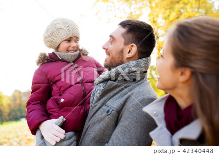 happy family walking at autumn park happy family walking at autumn park 42340448