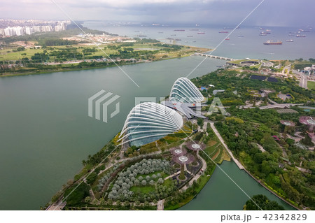 Aerial view of Singapore city 42342829