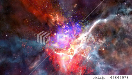 Nebula and galaxy in space. Nebula and galaxy in space. 42342973