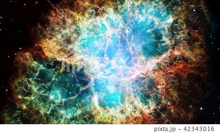 Nebula and galaxies in space. 42343016