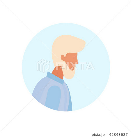 old man profile avatar elderly grandfather isolated portrait flat cartoon character 42343627