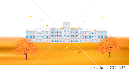 学校 建物 秋 背景 のイラスト素材