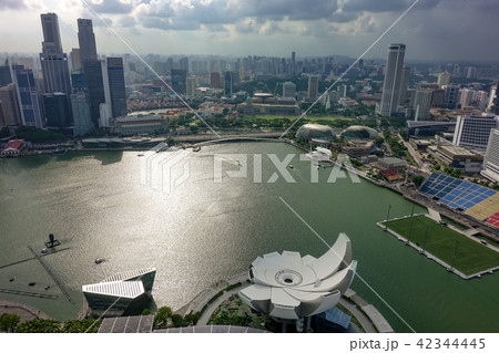 Aerial view of Singapore city 42344445