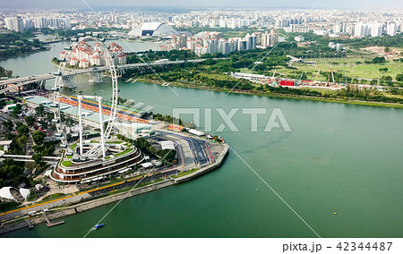 Aerial view of Singapore city 42344487