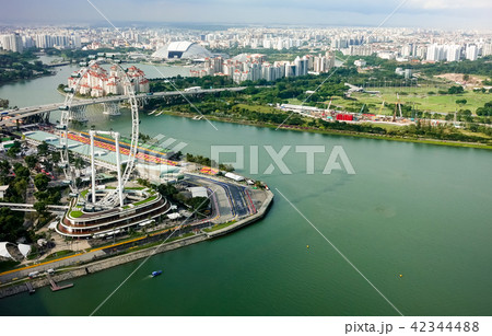 Aerial view of Singapore city 42344488