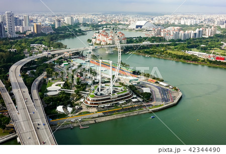 Aerial view of Singapore city 42344490