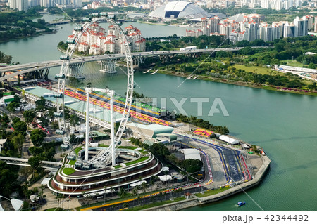 Aerial view of Singapore city 42344492