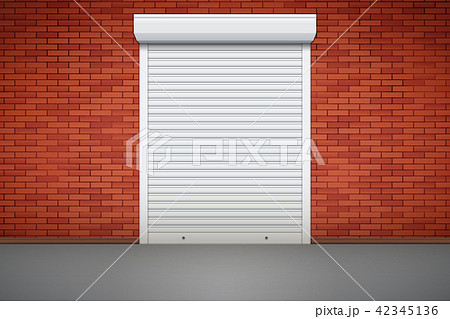 White Roller Shutters on Door 42345136