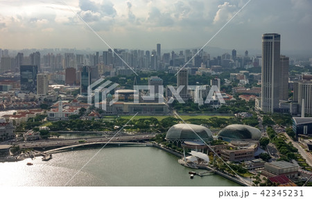 Aerial view of Singapore city 42345231