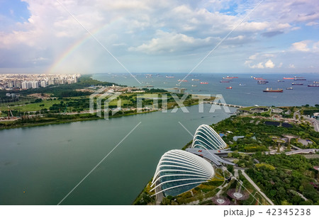 Aerial view of Singapore city 42345238