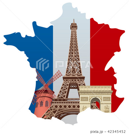 concept illustration of french landmarks 42345452