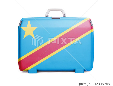 Used plastic suitcase with stains and scratches Used plastic suitcase with stains and scratches 42345765