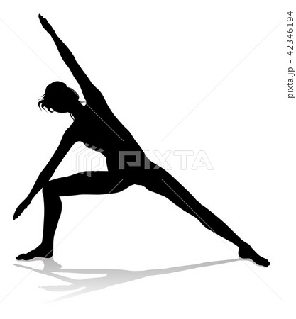 Yoga Pilates Pose Woman Silhouette 42346194