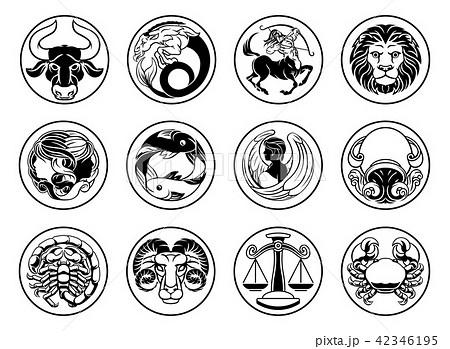 Zodiac astrology horoscope star signs symbols set Zodiac astrology horoscope star signs symbols set 42346195