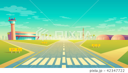 Vector landing strip for airplanes, terminal near 42347722