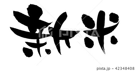 筆文字　新米　食べ物　イラスト 42348408