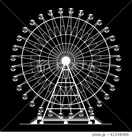 観覧車 窓 白抜き のイラスト素材