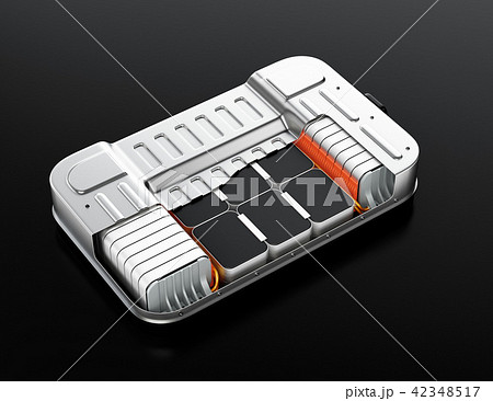 バッテリー交換ステーションにバッテリーを交換している電動SUVのイメージ 42348517