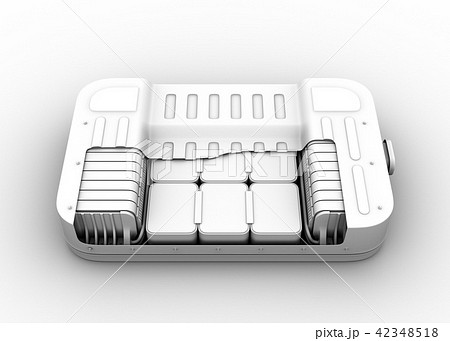 クレイレンダリングの電気自動車用バッテリーパックのカットモデル 42348518