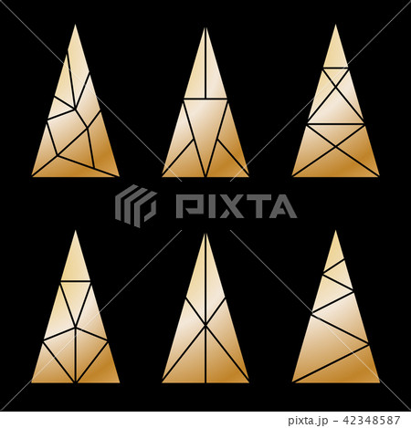 Set of graphic stylized Christmas trees 42348587