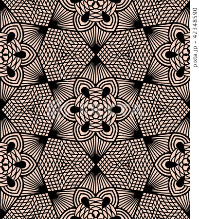 Seamless lace pattern on pink background 42348590