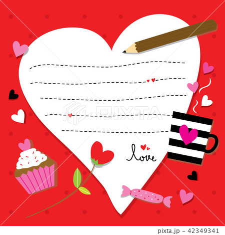 Valentine Sent You With Love Paper heart Cute Cart Valentine Sent You With Love Paper heart Cute Cart 42349341