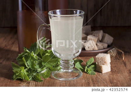 Bread kvass with mint Bread kvass with mint 42352574