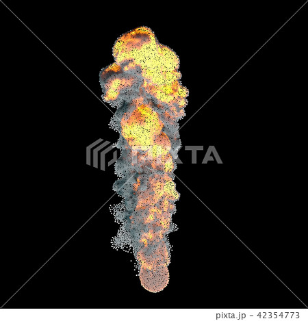 Realistic fiery explosion. Isolated on black  42354773