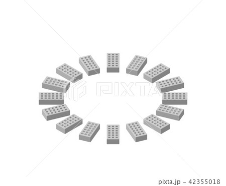 Circle of bricks. Isolated on white background.  42355018