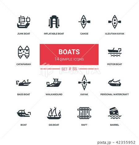 Boats - flat design style icons set 42355952
