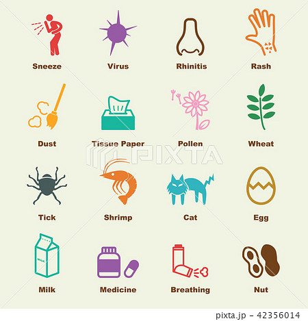 allergies elements, vector infographic icons 42356014
